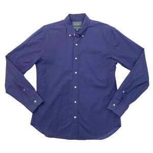 Bonobos Dress Shirt Mens M Medium SLIM Blue Salmon Spotted Cotton Button Down